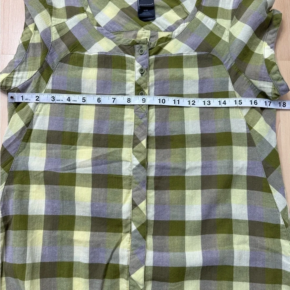 The North Face Organic Cotton Plaid Button Down Short Sleeve Medium - Picture 6 of 11